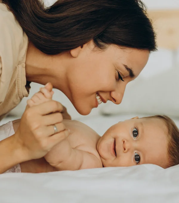 Mother holding her baby